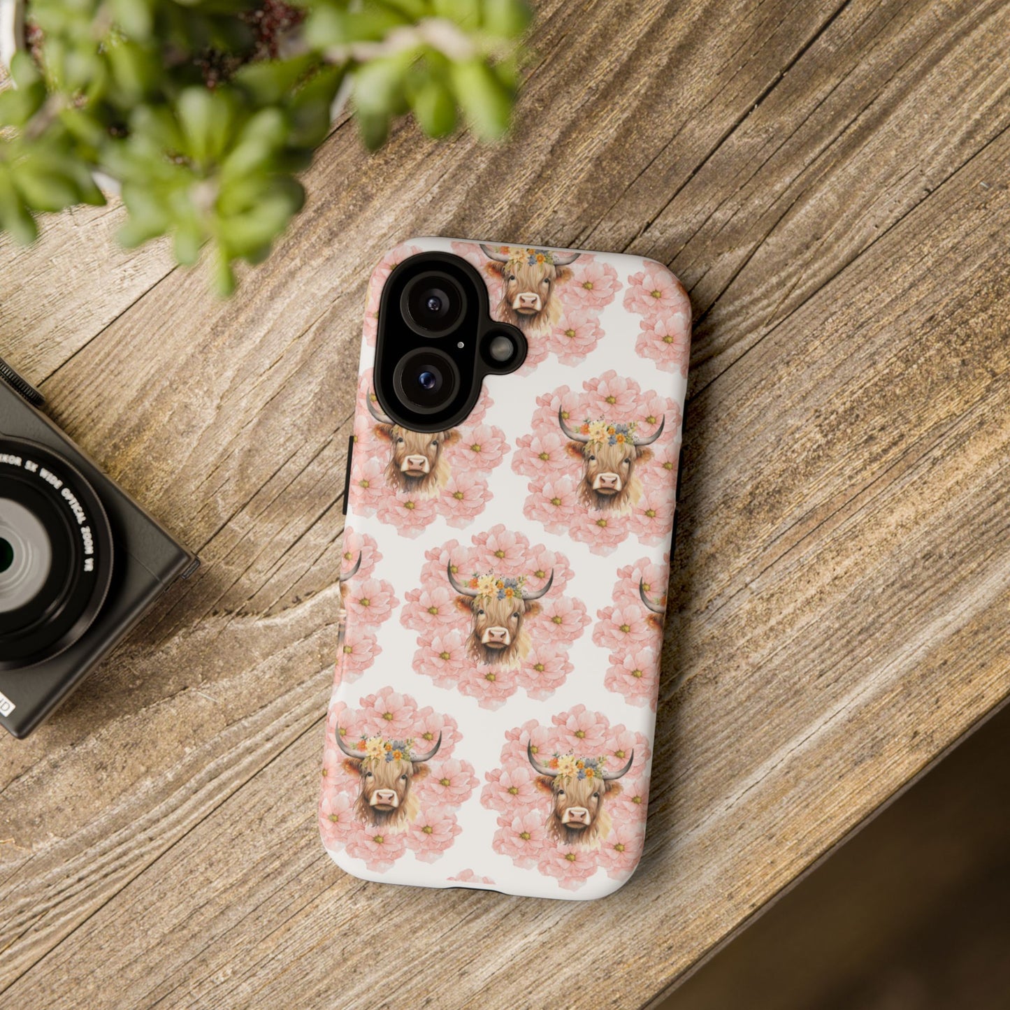 Floral Cow Phone Case - Tough Cases for Animal Lovers