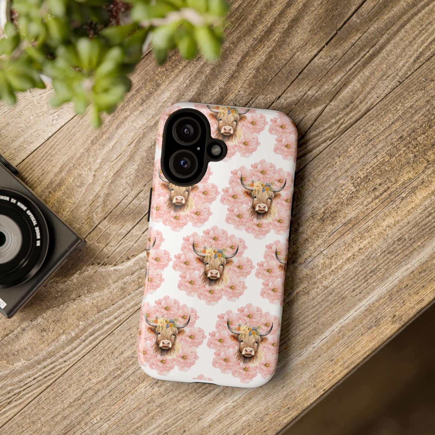 Floral Cow Phone Case - Tough Cases for Animal Lovers